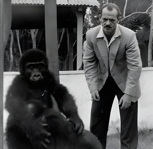 Arthur Jones With His Gorilla