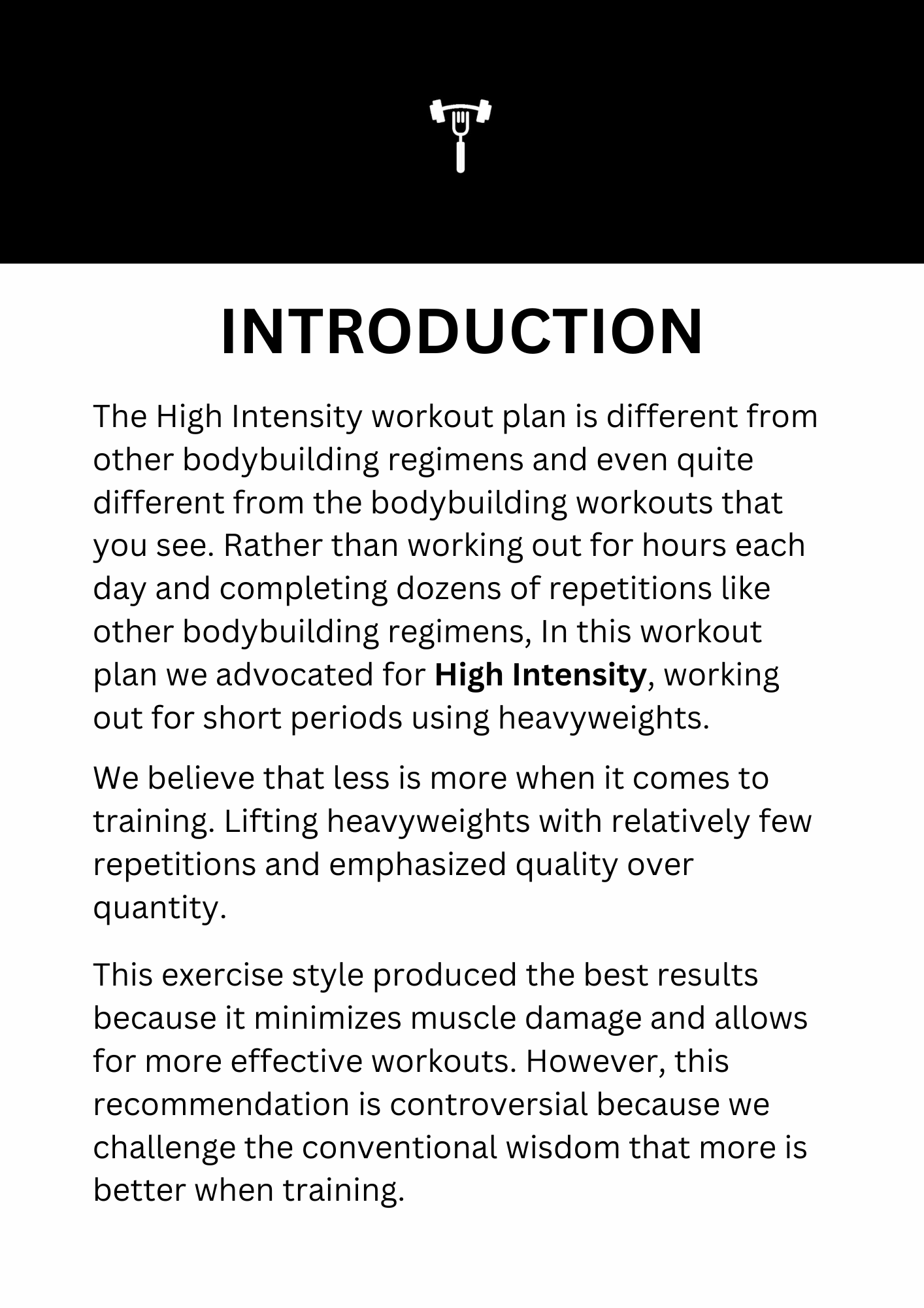 High Intensity Training eBook + Workout App